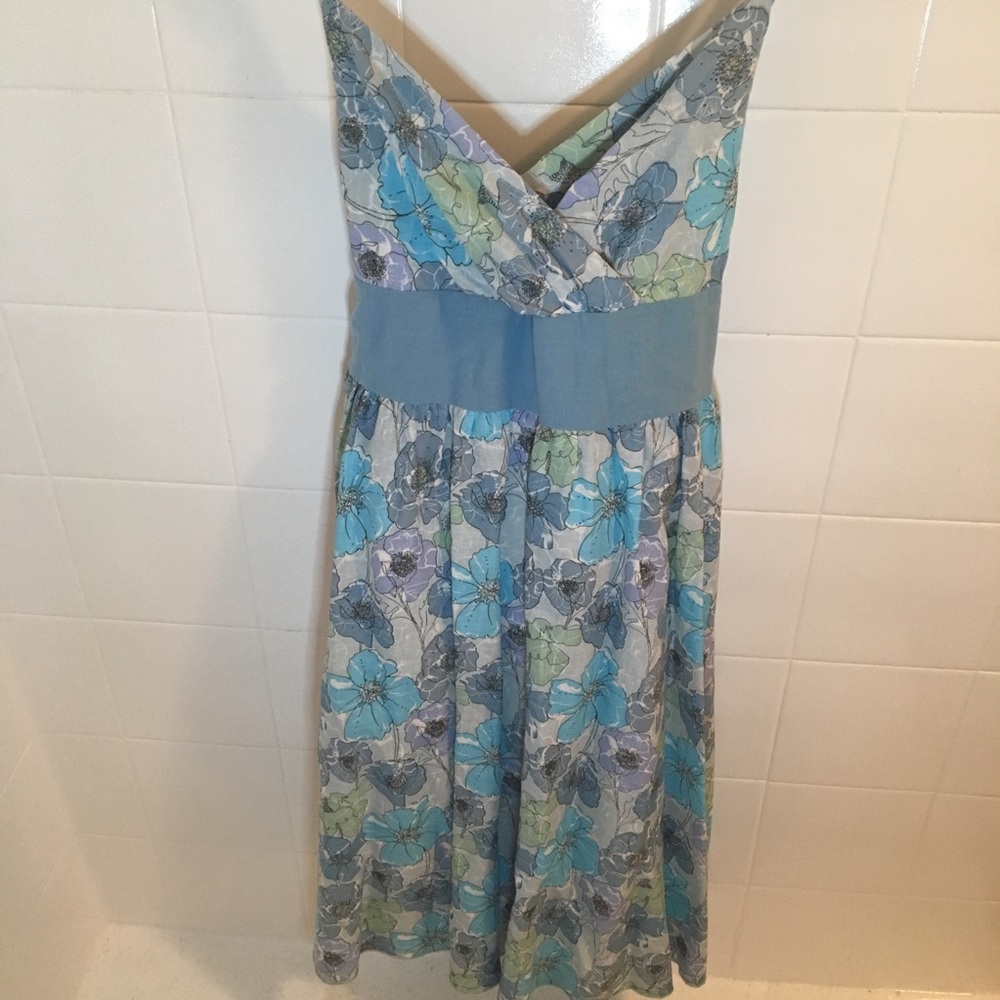 Derek heart blue and green floral midi cami dress